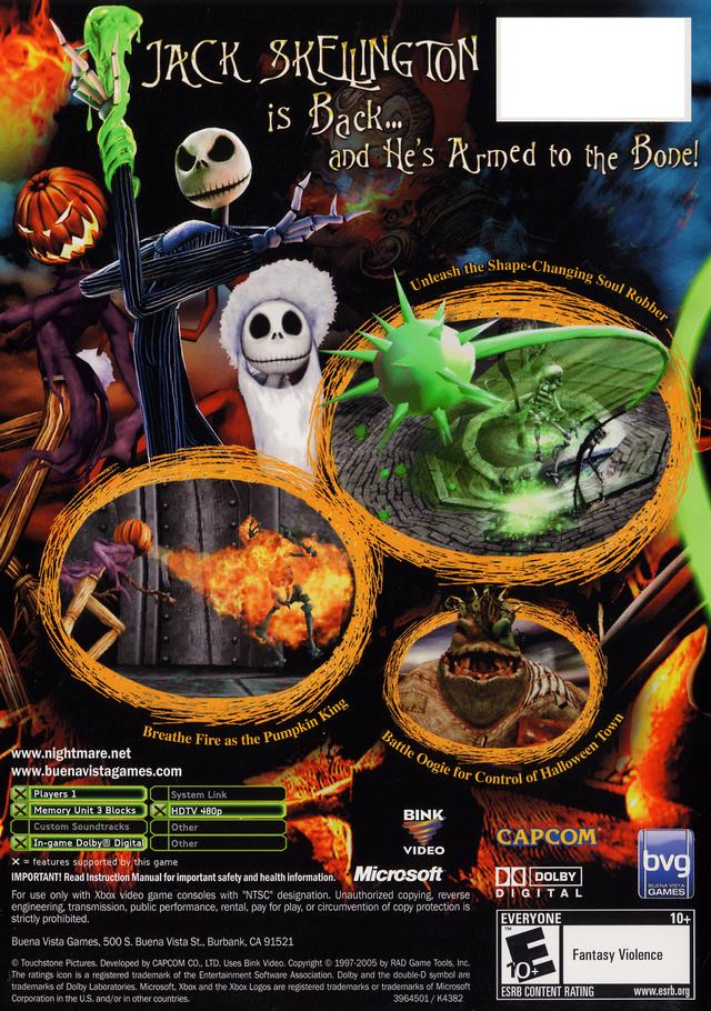 Tim Burton's The Nightmare Before Christmas: Oogie's Revenge - Xbox Video Games Buena Vista Games   