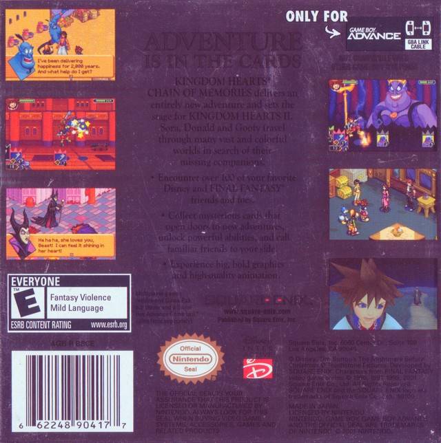 Kingdom Hearts: Chain of Memories - (GBA) Game Boy Advance [Pre-Owned] Video Games Square Enix   