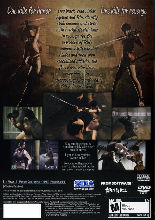 Tenchu: Fatal Shadows - (PS2) PlayStation 2 [Pre-Owned] Video Games Sega   