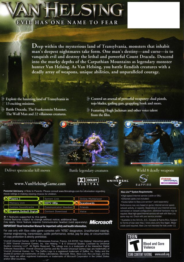 Van Helsing - (XB) Xbox [Pre-Owned] Video Games VU Games   
