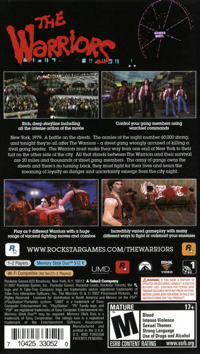 The Warriors - Sony PSP [Pre-Owned] Video Games Rockstar Games   