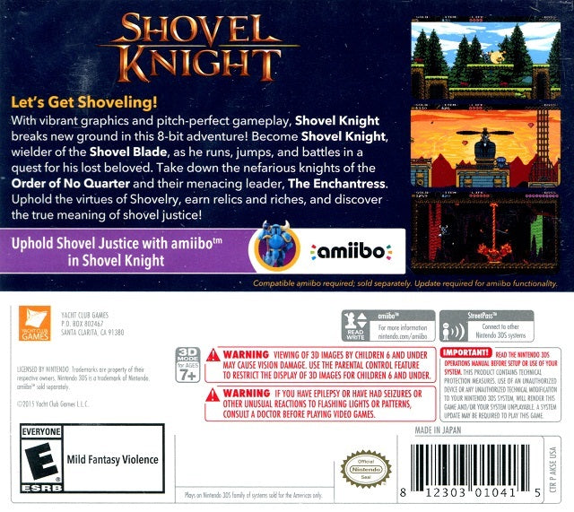 Shovel Knight - Nintendo 3DS [Pre-Owned] Video Games Yacht Club Games   