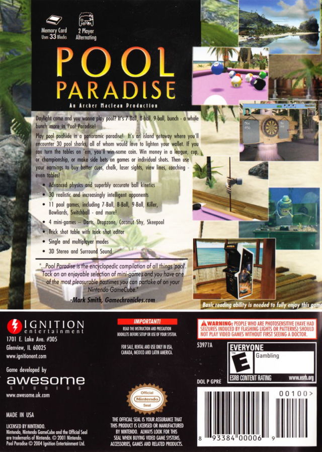 Pool Paradise - (GC) GameCube [Pre-Owned] Video Games Ignition Entertainment   