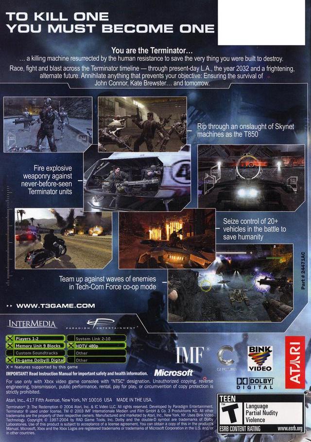 Terminator 3: The Redemption - (XB) Xbox [Pre-Owned] | J&L Game