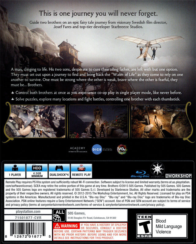 Brothers: A Tale of Two Sons - (PS4) PlayStation 4 Video Games 505 Games