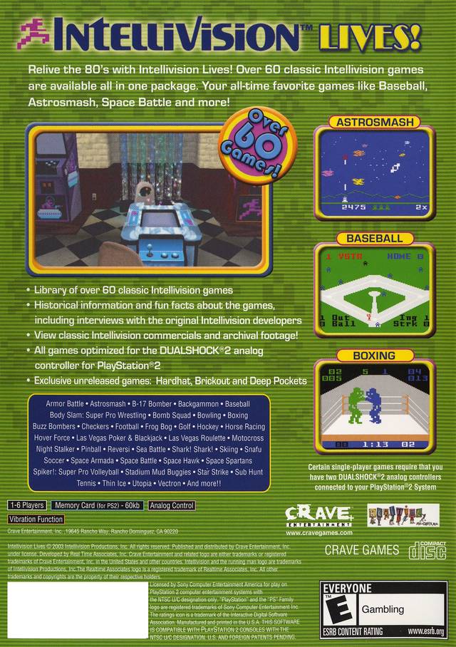 Intellivision Lives! - (PS2) PlayStation 2 [Pre-Owned] Video Games Crave   