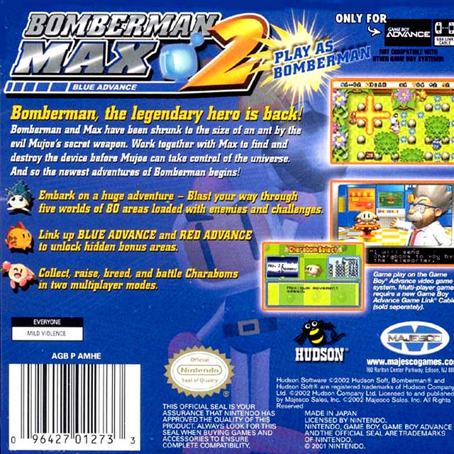Bomberman Max 2: Blue Advance - (GBA) Game Boy Advance [Pre-Owned] Video Games Majesco   