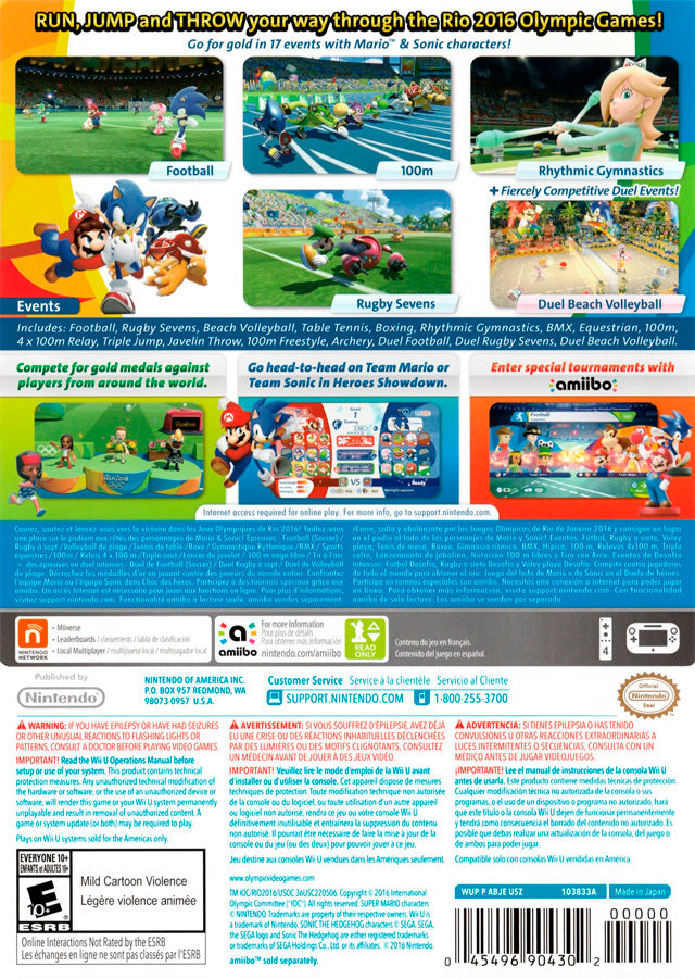 Mario & Sonic at the Rio 2016 Olympic Games - Nintendo Wii U [Pre-Owned] Video Games Nintendo   