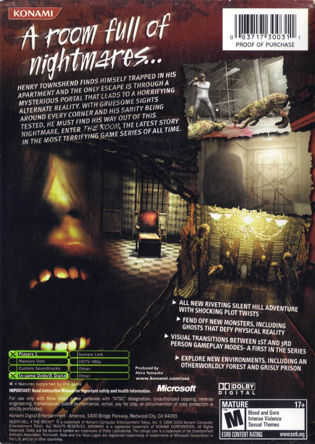 Silent Hill 4: The Room - (XB) Xbox [Pre-Owned] | J&L Game