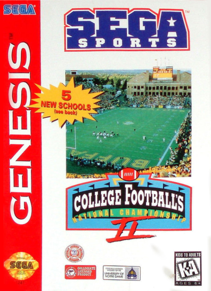 College Football's National Championship II - (SG) SEGA Genesis [Pre-Owned] Video Games Sega   