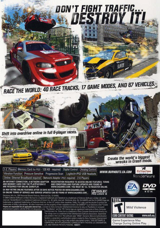 Burnout 3: Takedown - (PS2) PlayStation 2 [Pre-Owned] Video Games EA Games   