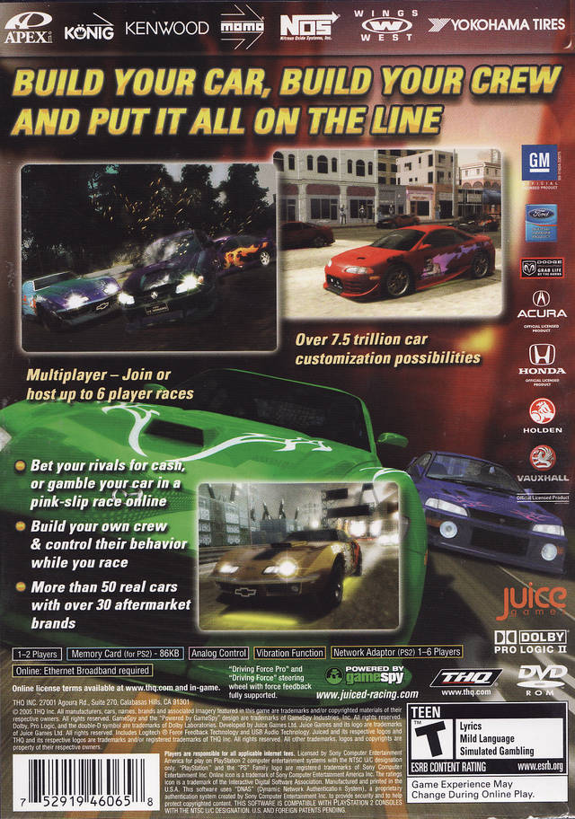 Juiced - (PS2) PlayStation 2 [Pre-Owned] Video Games THQ   