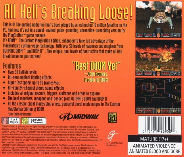 DOOM (Greatest Hits) - (PS1) PlayStation 1 [Pre-Owned] Video Games Midway   
