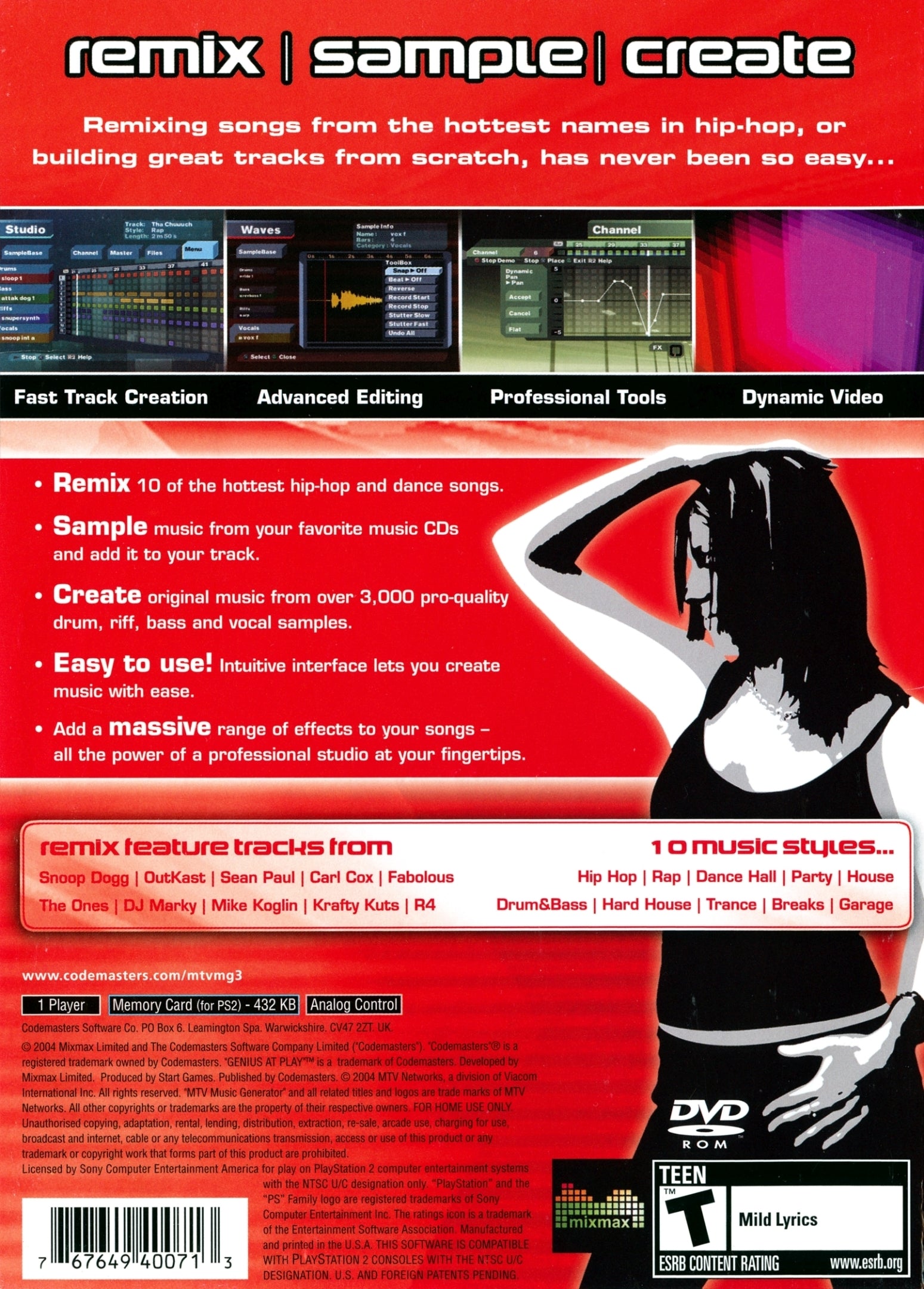 MTV Music Generator 3: This is the Remix - (PS2) PlayStation 2 [Pre-Owned] Video Games Codemasters   