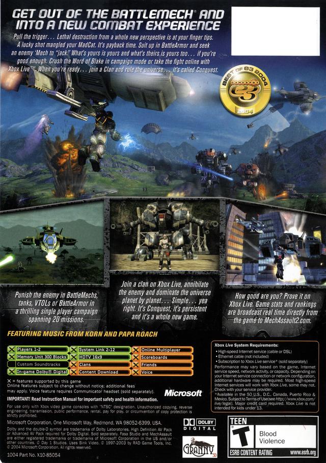 MechAssault 2: Lone Wolf - (XB) Xbox [Pre-Owned] Video Games Microsoft Game Studios   