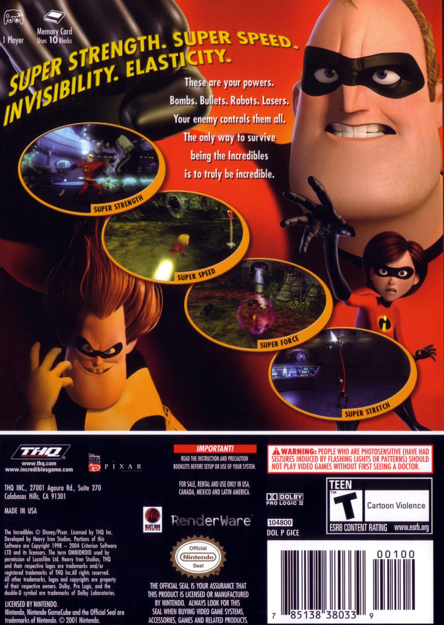 The Incredibles - (GC) GameCube [Pre-Owned] Video Games THQ   