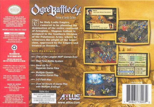 Ogre Battle 64: Person of Lordly Caliber - (N64) Nintendo 64 [Pre-Owned] Video Games Atlus   