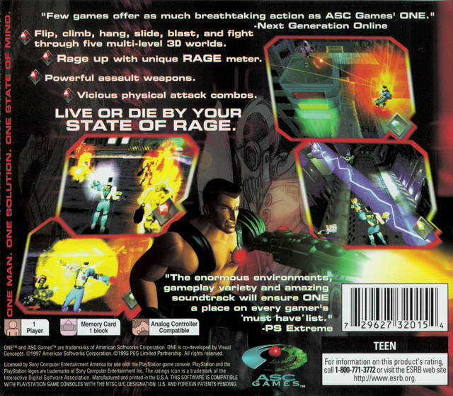 One - (PS1) PlayStation [Pre-Owned] Video Games ASC Games   