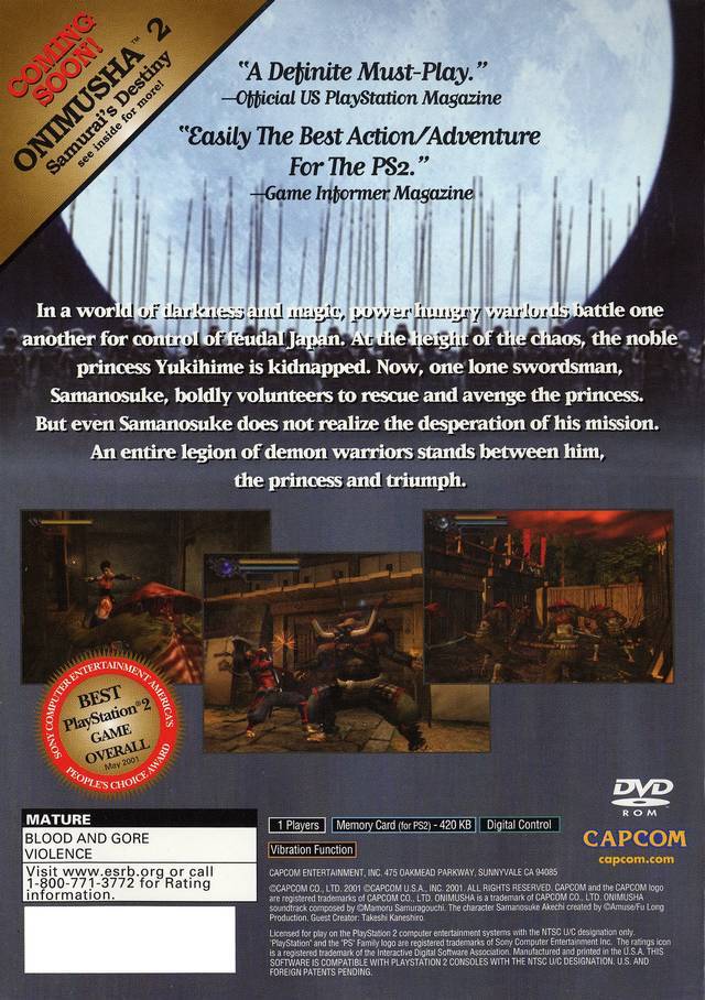 Onimusha: Warlords (Greatest Hits) - (PS2) PlayStation 2 [Pre-Owned] Video Games Capcom   