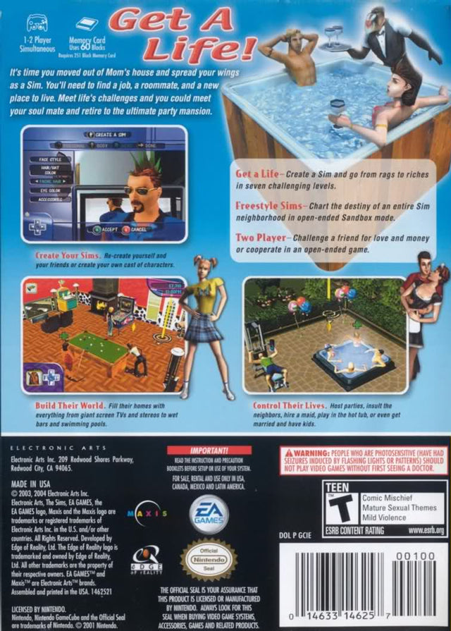 The Sims (Player's Choice) - (GC) GameCube [Pre-Owned] Video Games EA Games   