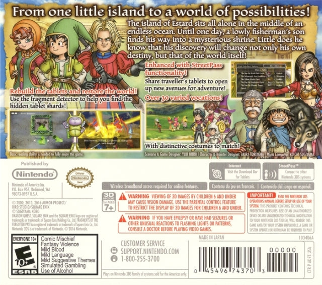 Dragon Quest VII: Fragments of the Forgotten Past - Nintendo 3DS Video Games Nintendo   