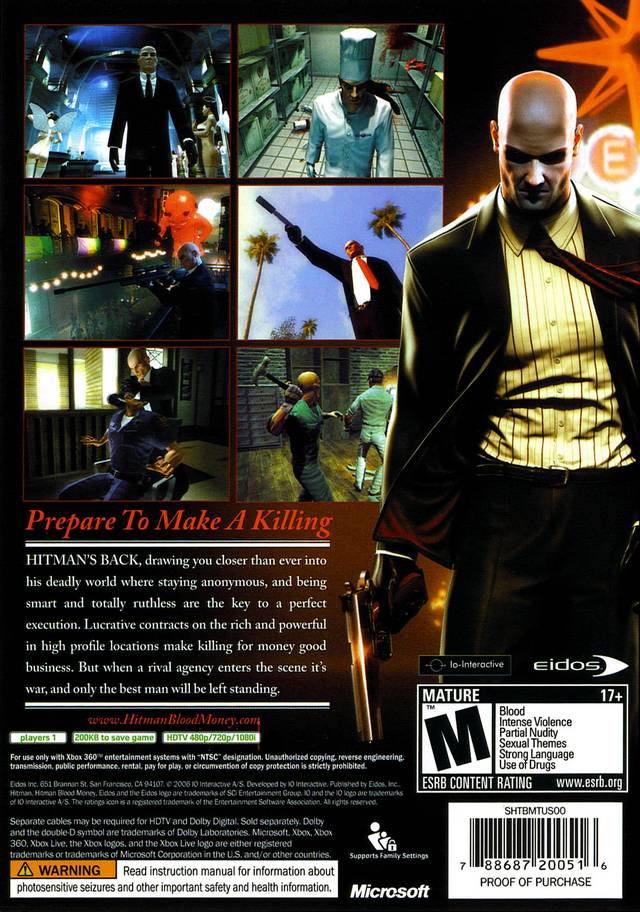 Hitman: Blood Money - Xbox 360 [Pre-Owned] Video Games Eidos Interactive   