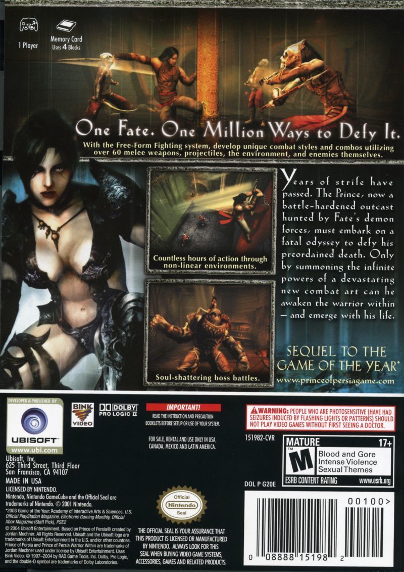 Prince of Persia: Warrior Within - (GC) GameCube [Pre-Owned] Video Games Ubisoft   