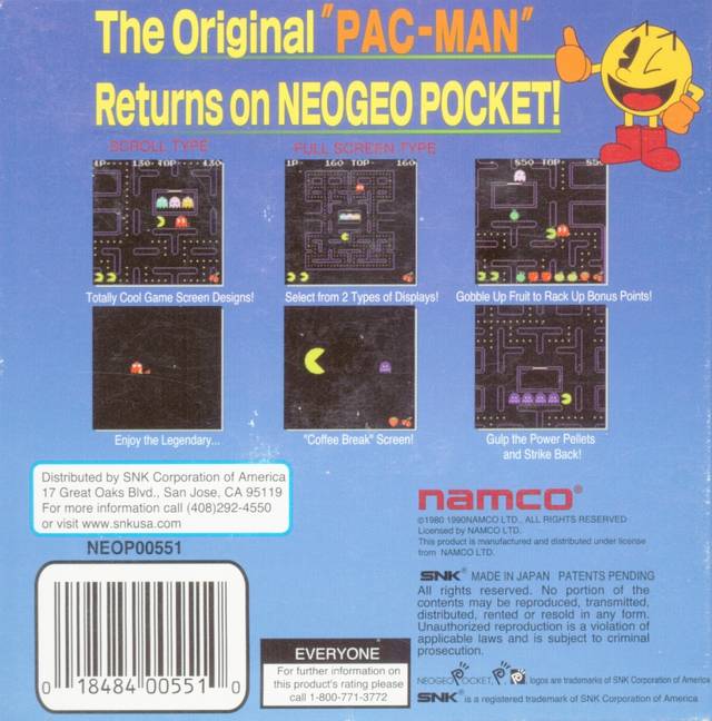 Pac-Man - (NGPC) SNK NeoGeo Pocket Color [Pre-Owned] Video Games Namco   