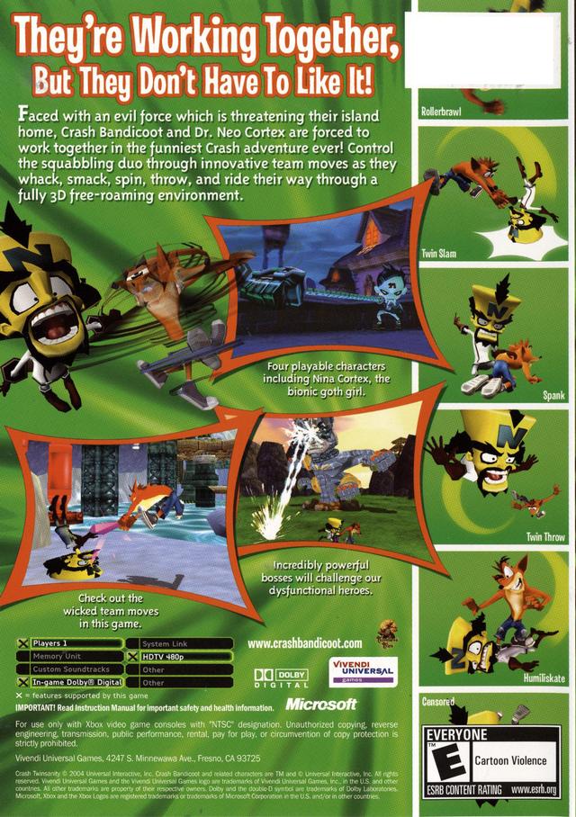 Crash Twinsanity - (XB) Xbox [Pre-Owned] Video Games VU Games   