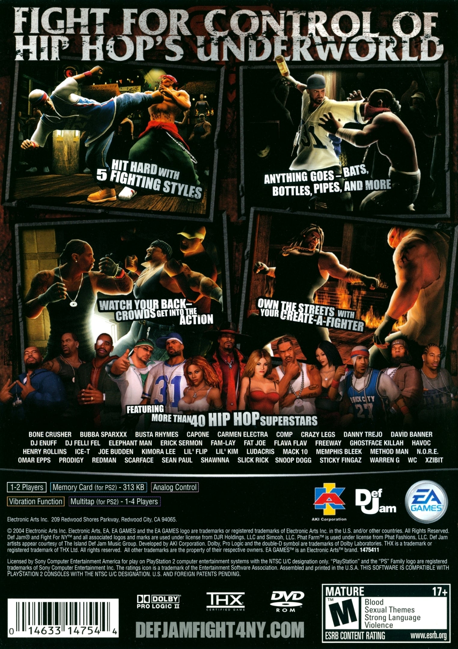 PS2 ソフト DEF JAM FIGHT FOR NY(デフ ジャム ファイトフォーニューヨーク) エレクトロニック・アーツ Def Jam: Fight for NY - (PS2) PlayStation 2 [Pre-Owned