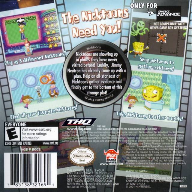 Nicktoons: Freeze Frame Frenzy - (GBA) Game Boy Advance [Pre-Owned] Video Games THQ   