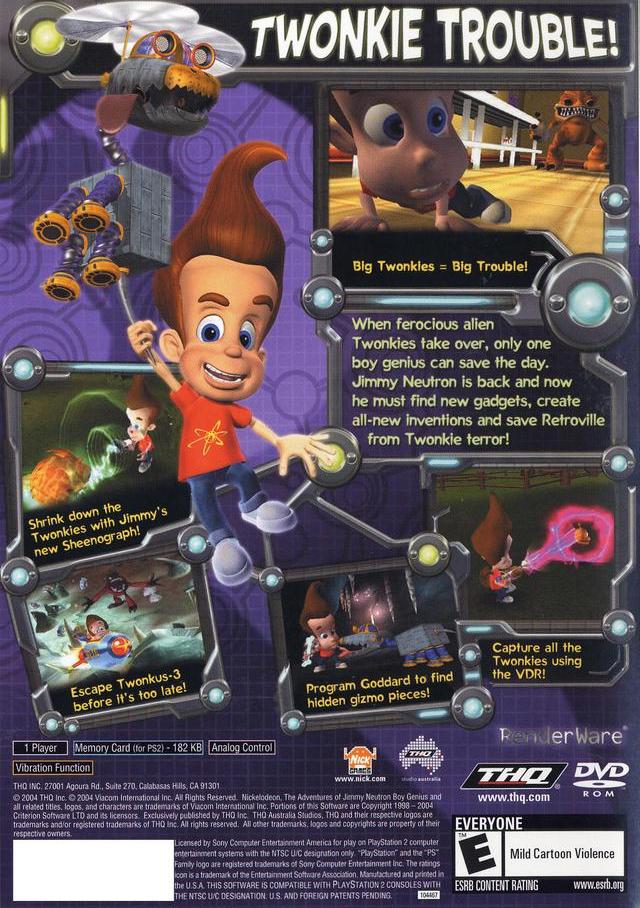 The Adventures of Jimmy Neutron Boy Genius: Attack of the Twonkies - (PS2) PlayStation 2 [Pre-Owned] Video Games THQ   