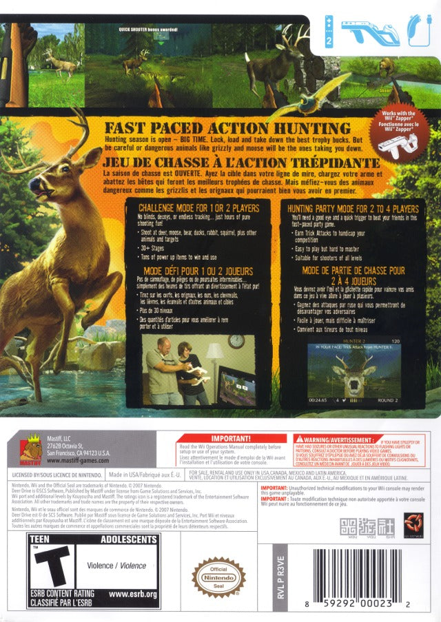 Deer Drive - Nintendo Wii [Pre-Owned] Video Games Mastiff   