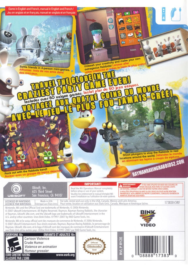 Rayman Raving Rabbids 2 - Nintendo Wii [Pre-Owned] Video Games Ubisoft   