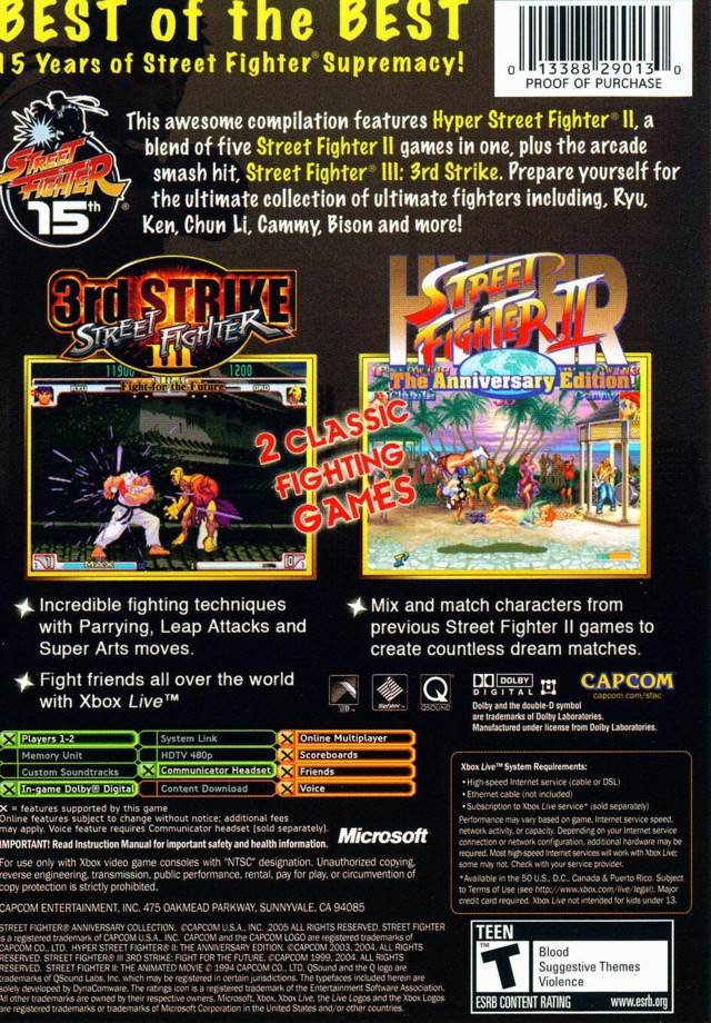 Street Fighter Anniversary Collection - (XB) Xbox [Pre-Owned] Video Games Capcom   