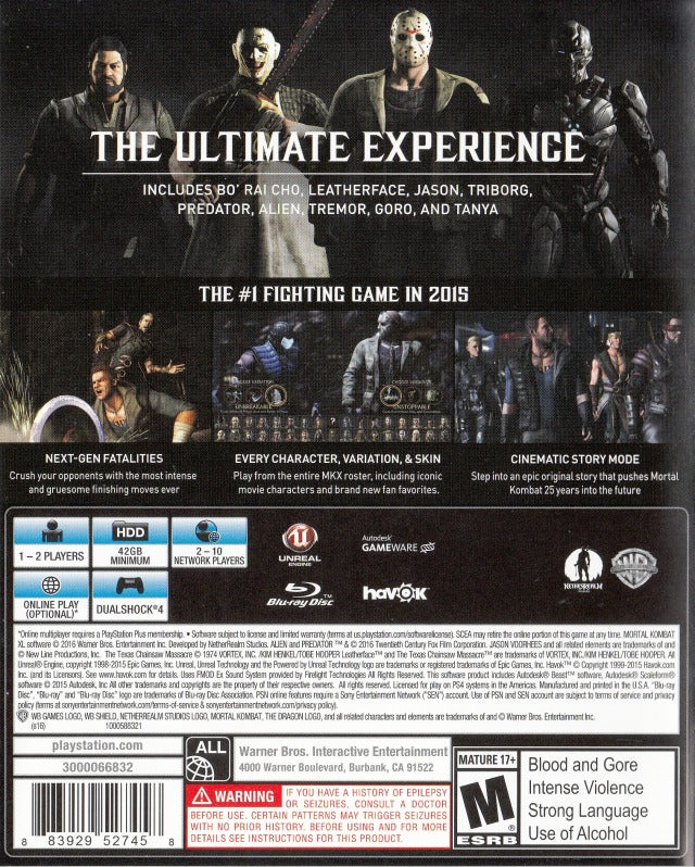 Mortal Kombat XL - (PS4) PlayStation 4 Video Games Warner Bros Interactive Entertainment UK