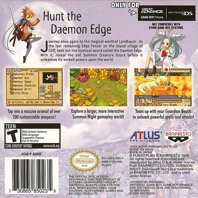 Summon Night: Swordcraft Story 2 - (GBA) Game Boy Advance [Pre-Owned] Video Games Atlus   