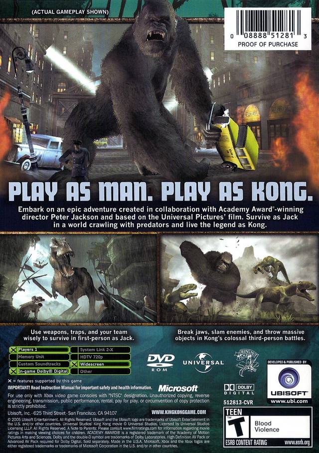 Peter Jackson's King Kong: The Official Game of the Movie - Xbox Video Games Ubisoft   