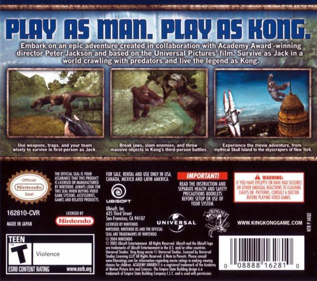 Peter Jackson's King Kong: The Official Game of the Movie - Nintendo DS Video Games Ubisoft   