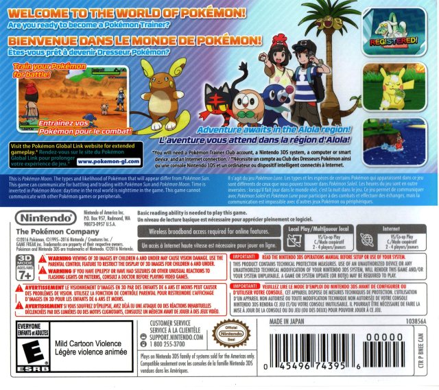 Pokemon Moon (Bonus Lunala Figure) - Nintento 3DS | J&L Game