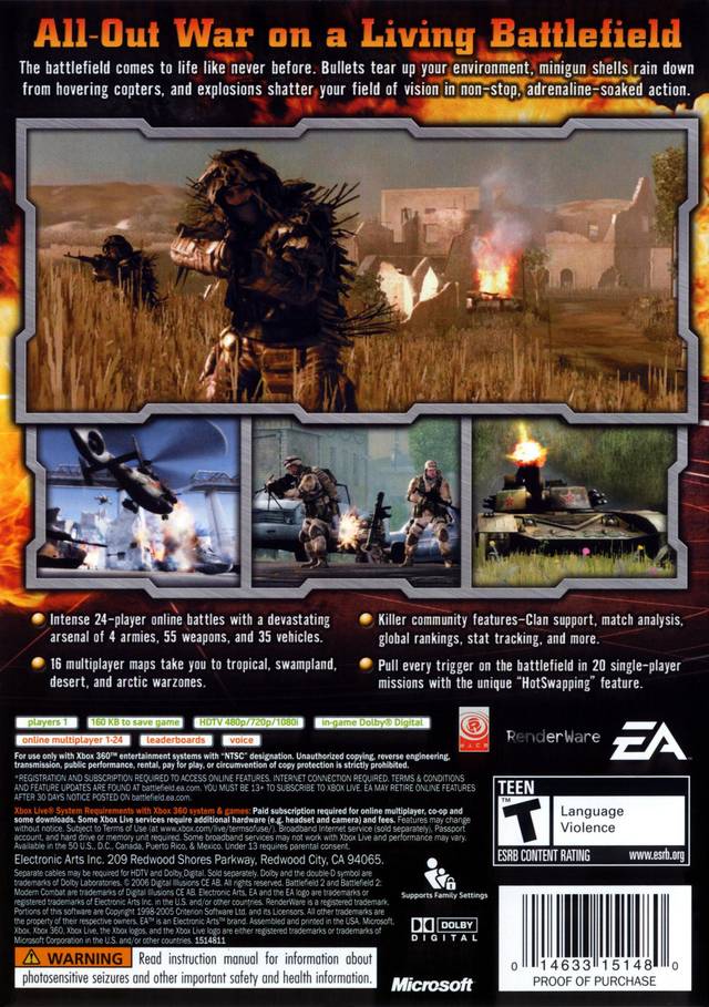 Battlefield 2: Modern Combat - Xbox 360 Video Games EA Games   