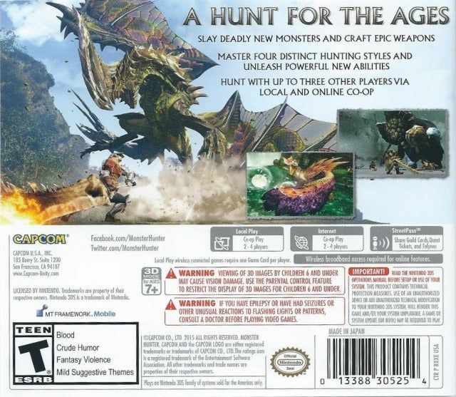 Monster Hunter Generations - Nintendo 3DS [Pre-Owned] Video Games Capcom   