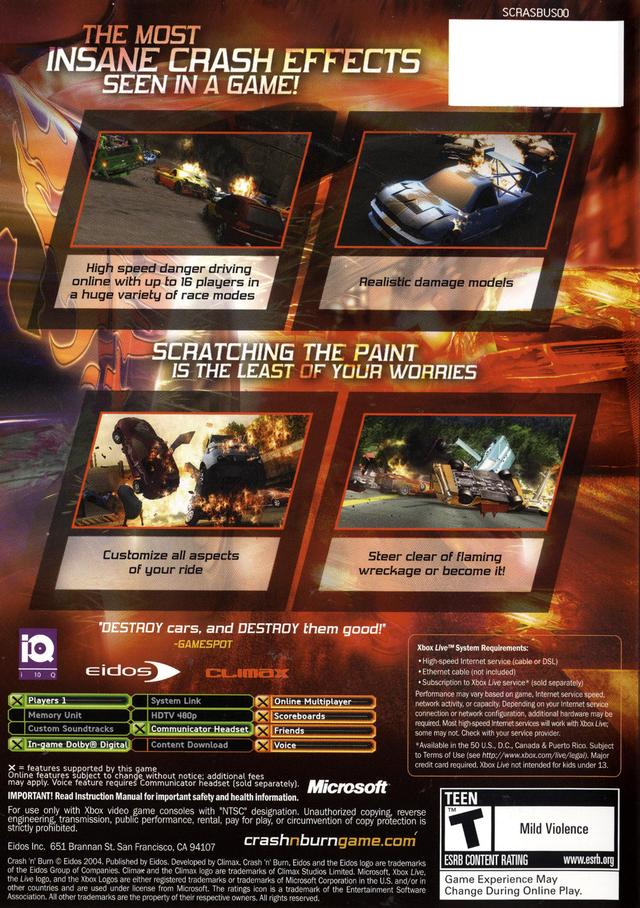 Crash 'N' Burn - (XB) Xbox [Pre-Owned] Video Games Eidos Interactive   