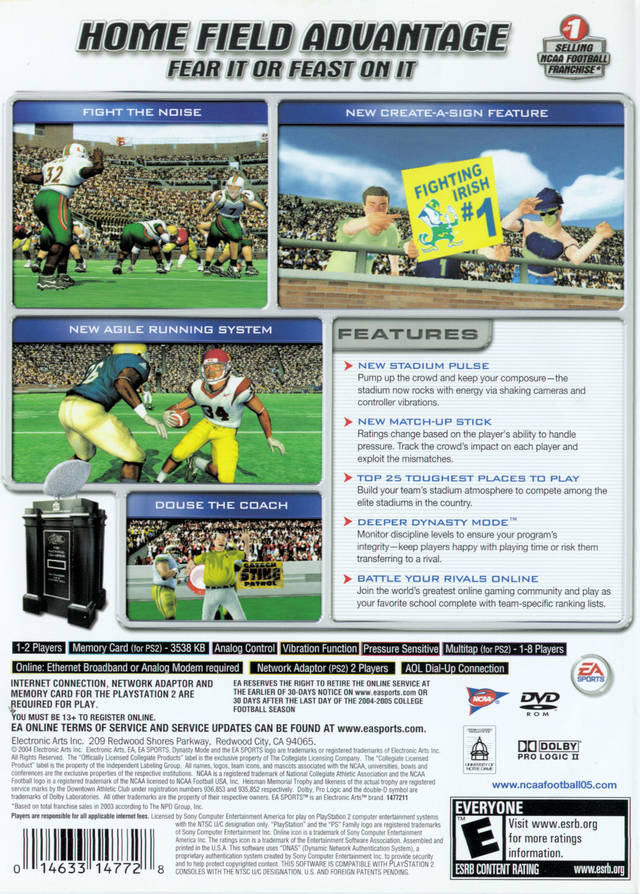 NCAA Football 2005 - (PS2) PlayStation 2 [Pre-Owned] Video Games EA Sports   