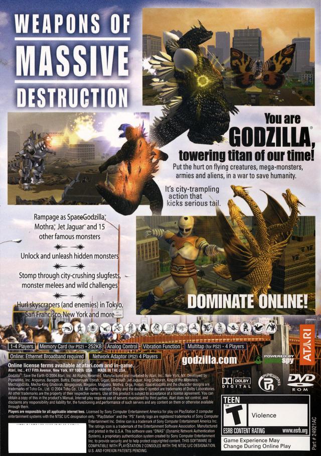 Godzilla: Save the Earth - (PS2) PlayStation 2 [Pre-Owned] Video Games Atari SA   