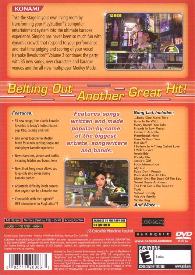 Karaoke Revolution Volume 2 - (PS2) PlayStation 2 [Pre-Owned] Video Games Konami   