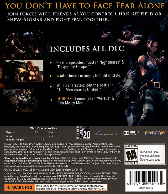 Resident Evil 5 - (XB1) Xbox One [Pre-Owned] Video Games Capcom   