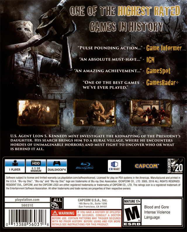 Resident Evil 4 HD - (PS4) PlayStation 4 Video Games Capcom   