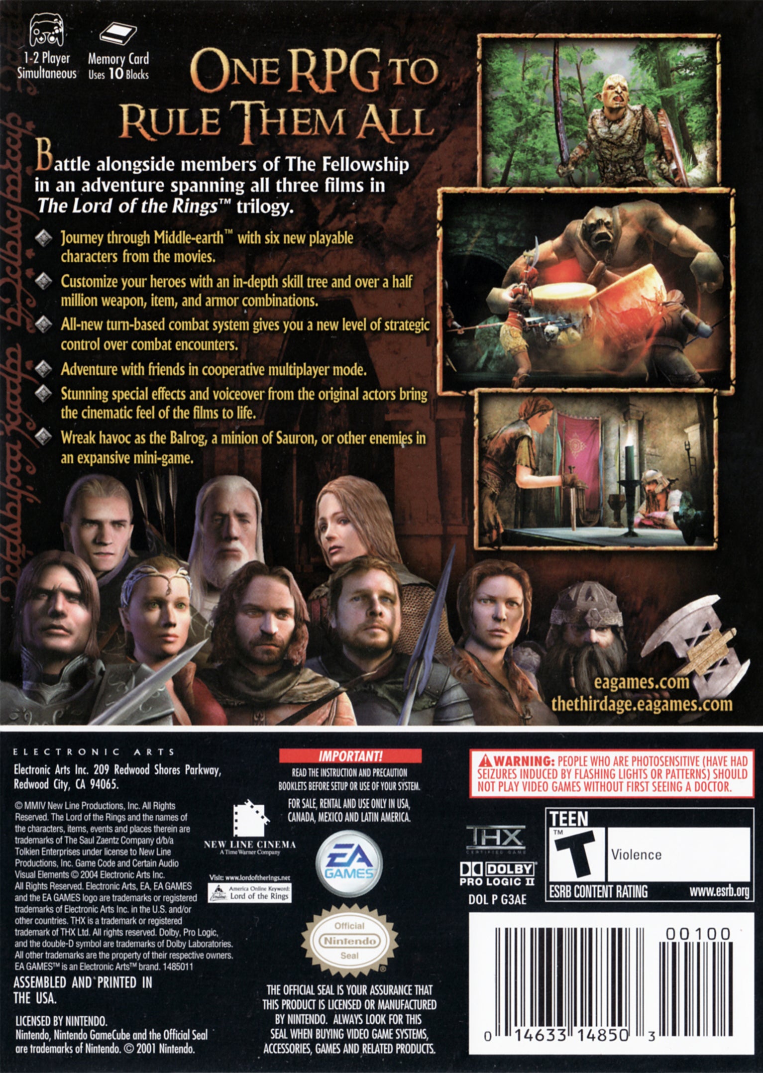 The Lord of the Rings: The Third Age - (GC) GameCube [Pre-Owned] Video Games EA Games   