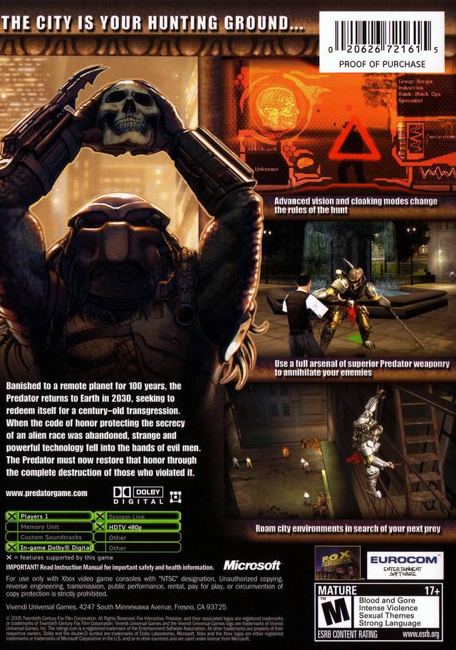 Predator: Concrete Jungle - Xbox [Pre-Owned] | J&L Game